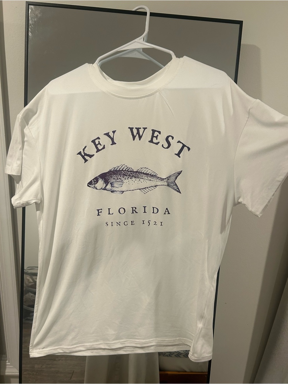 Key West Florida White Graphic Fishing Tee